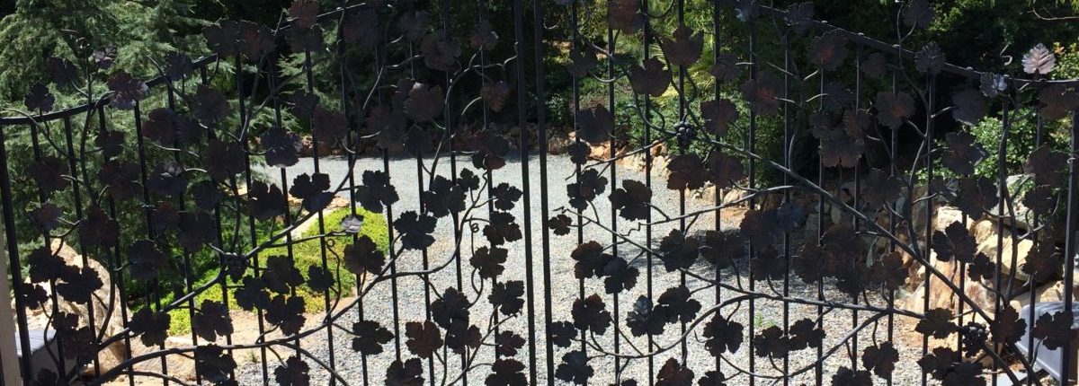 Custom Ornamental Iron Driveway Gate with Leaves