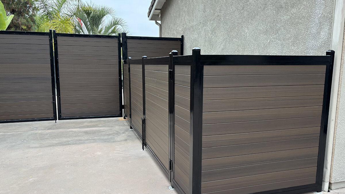 Custom Vinyl Wood Inlay Patio Gate