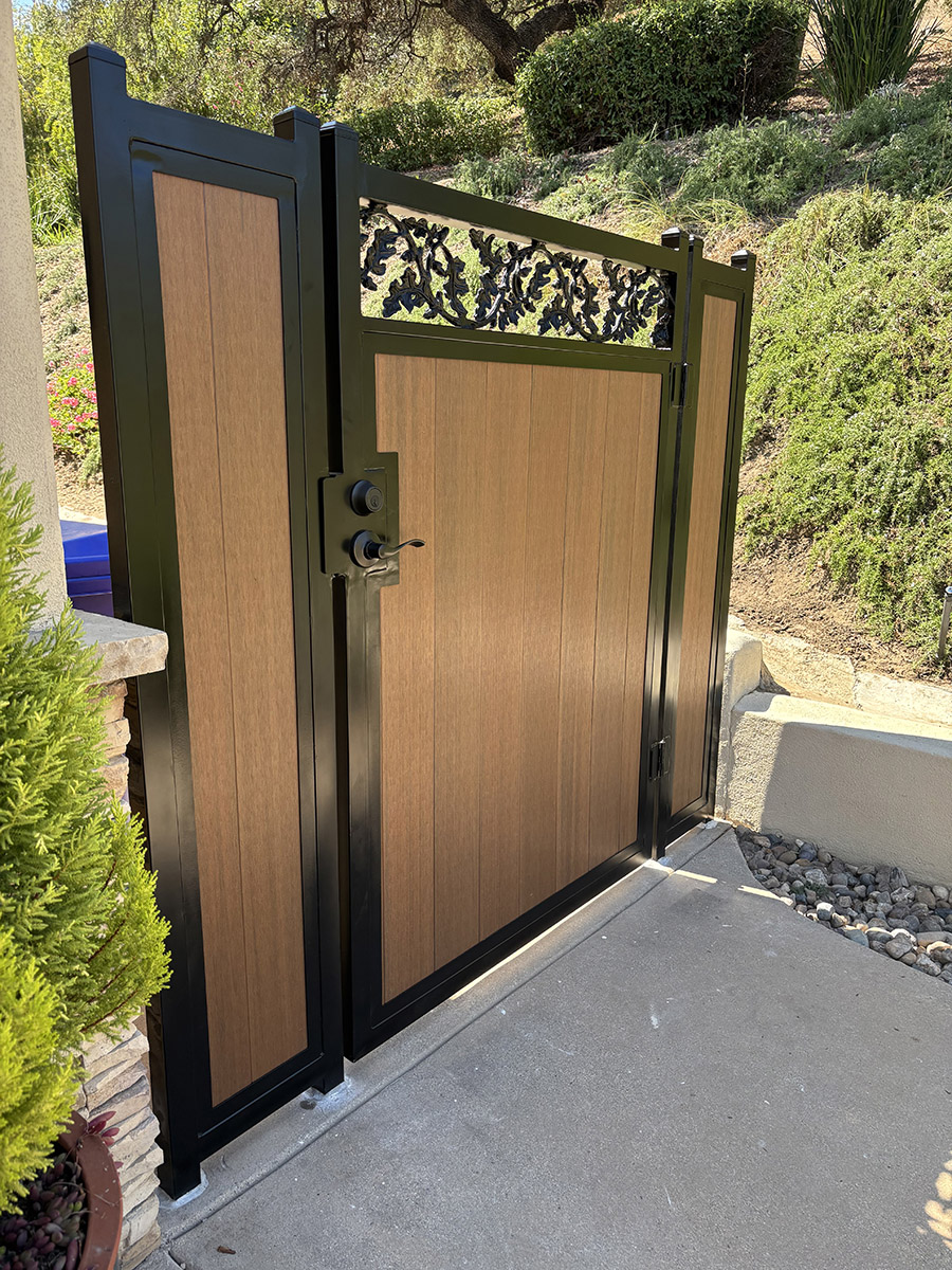 Fallbrook Custom Vinyl Wood Horizontal Inlay Access Gate