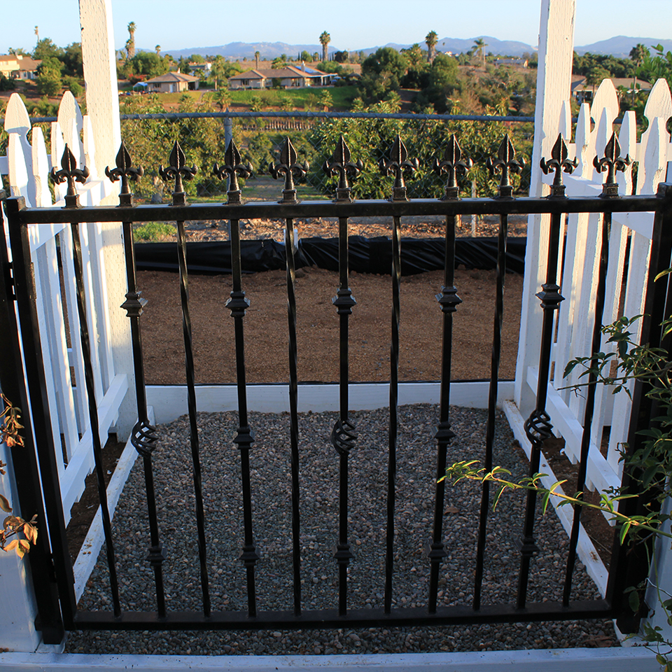Custom Ornamental Iron Garden Gate and Fencing