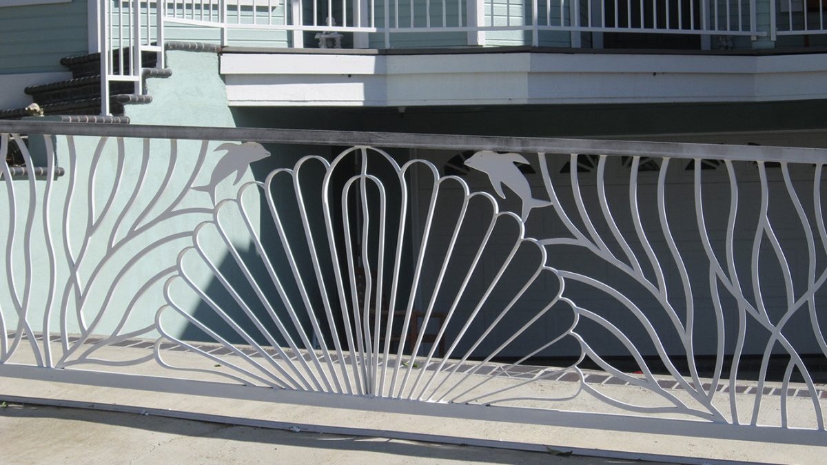 Ornamental Iron Driveway Gate and Hand Railing