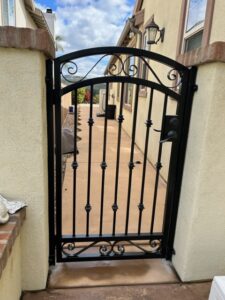 Custom Wrought Iron Side Yard Entry Gate