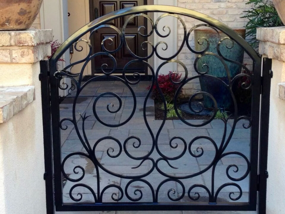 Custom Wrought Iron Entry Walkway Gate