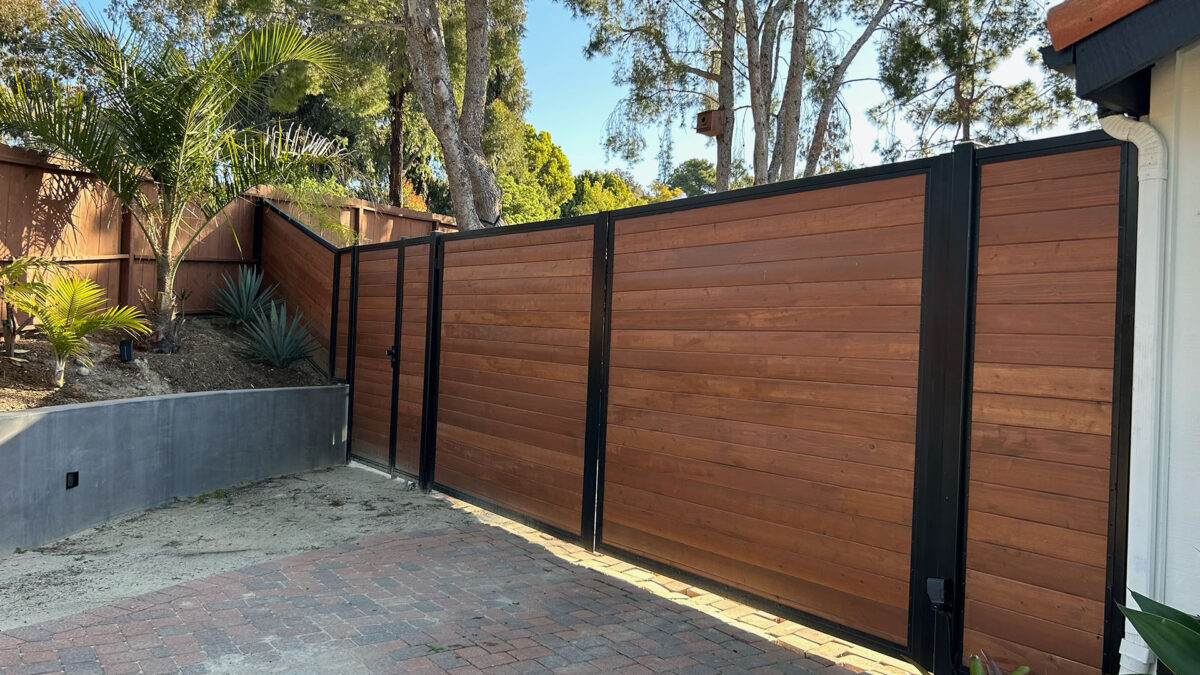 Wood Metal Security Driveway Gates