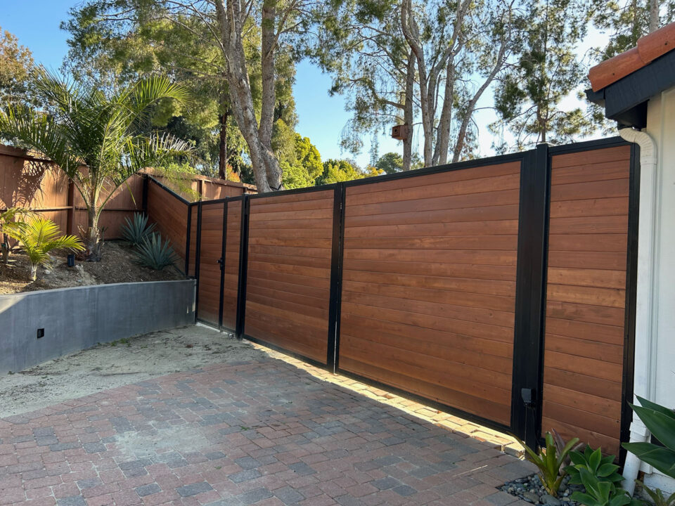 Wood Metal Security Driveway Gates