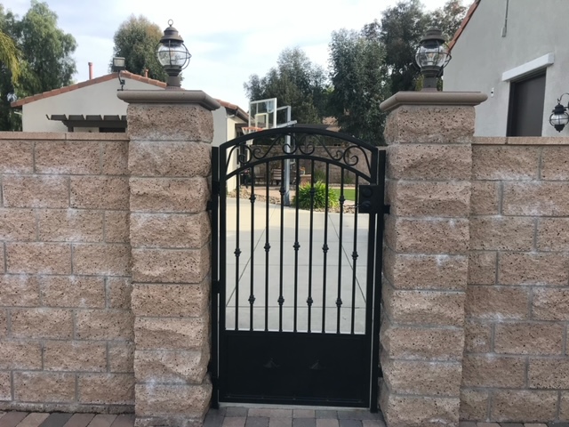 Wrought Iron Sideyard Entry Way Gate