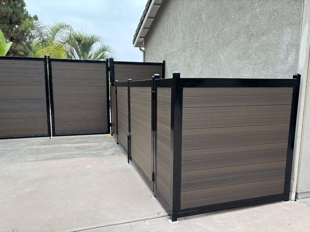 Custom wrought iron fencing along a residential property line